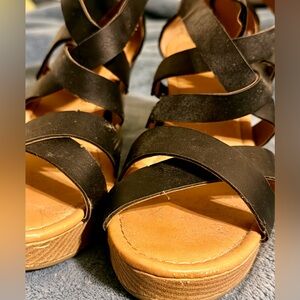 Black Strappy Wedges